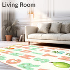 Alphabet Botanical Leaf Appliqu Rug