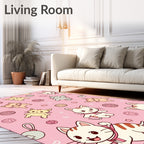 Kawaii Pink Kittens Yarn Balls Rug