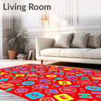 Playful Alphabet Blocks Red Rug