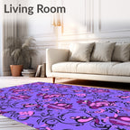 Whimsical Purple Pink Creature Swirls Rug