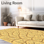 Whimsical Alphabet Garden Yellow Rug