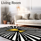 Golden Trophy Sunburst Stripes Rug