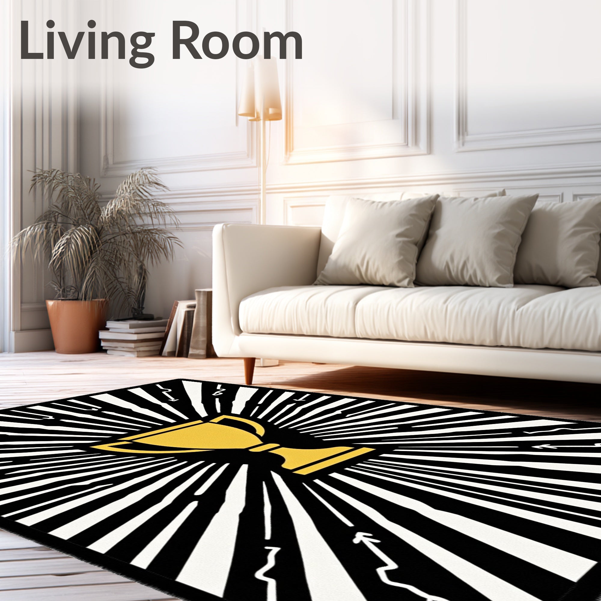 Golden Trophy Sunburst Stripes Rug