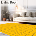 Golden Checkerboard Scattered Square Rug