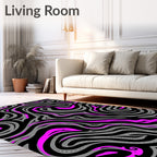 Electric Magenta Swirl Zebra Stripe Rug