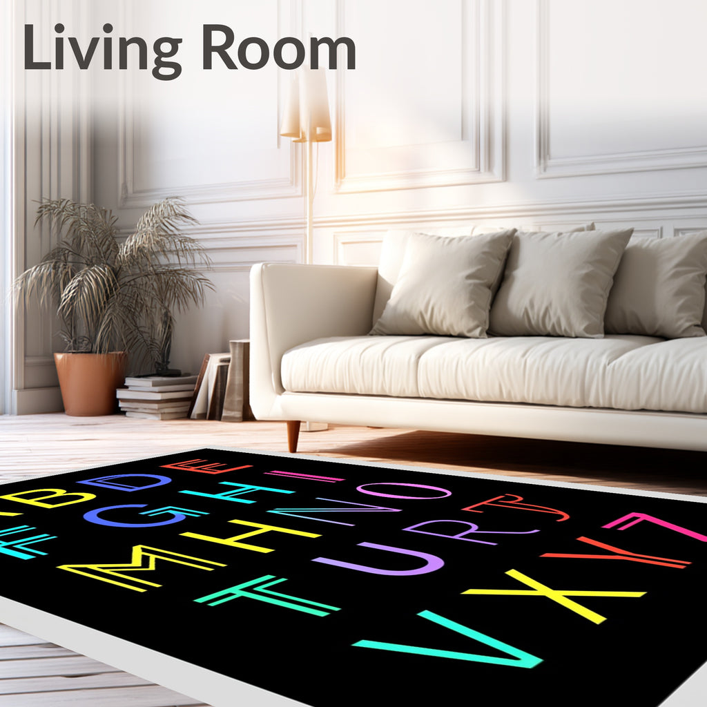 Bold Alphabet Color Block Rug