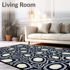 Dark Blue Cosmic Shell Star Rug