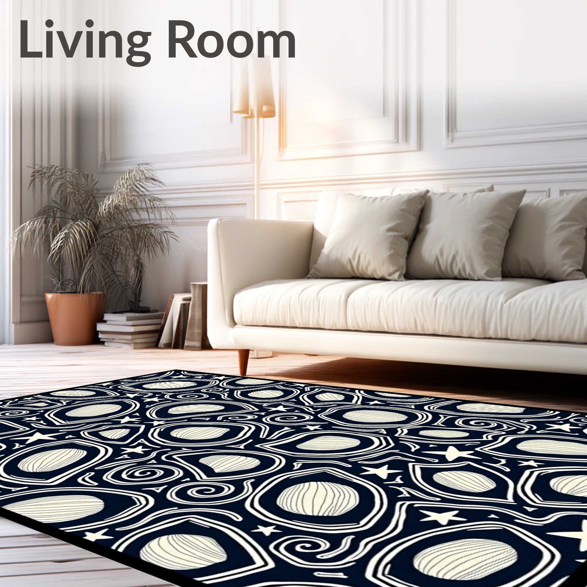 Dark Blue Cosmic Shell Star Rug
