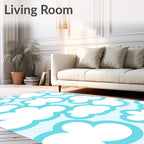 Whimsical Blue Ombre Cloudscape Rug