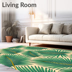 Emerald Palm Fronds Radiant Bloom Rug