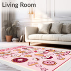 Whimsical Pink Bakery Kids Donut Rug