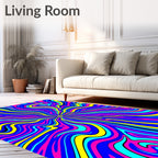 Vivid Psychedelic Swirl Nebula Rug