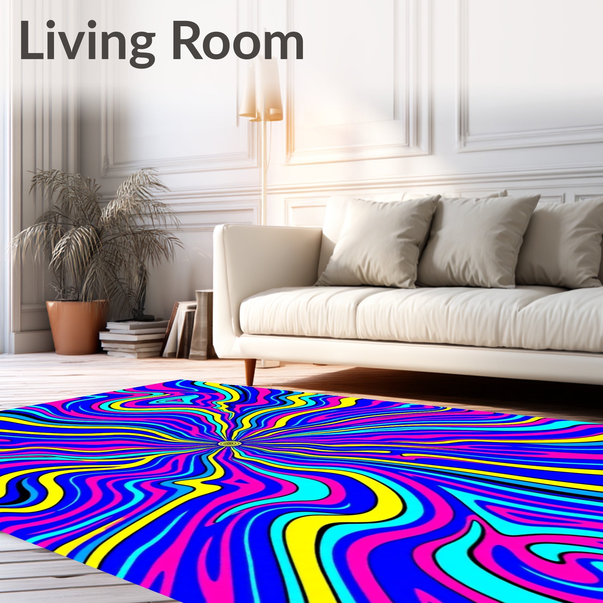 Vivid Psychedelic Swirl Nebula Rug