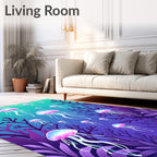 Vibrant Jellyfish and Coral Ocean Rug