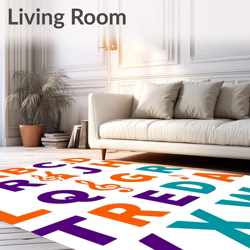 Playful Alphabet Musical Notes Rug