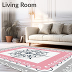 Pink Compass Star Ornate Rug