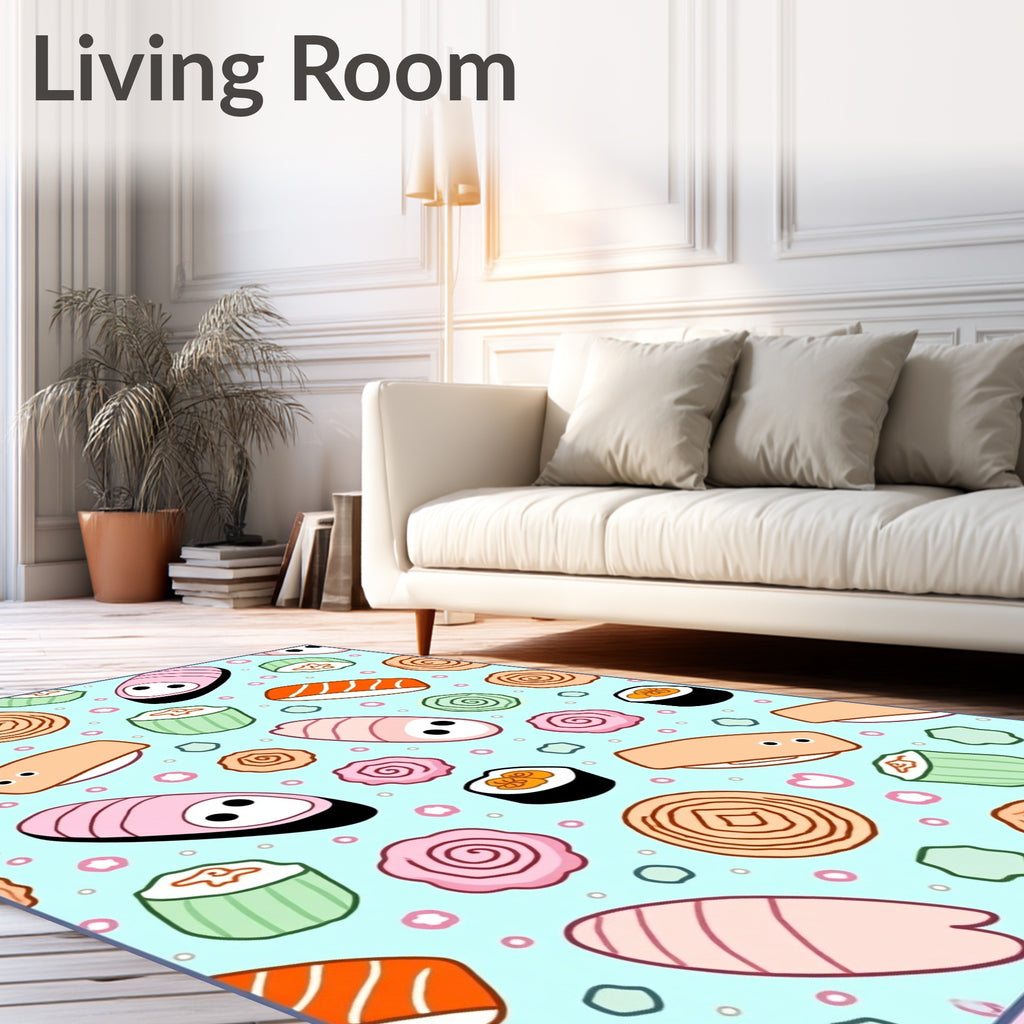 Kawaii Sushi Roll Sea Sprinkle Rug