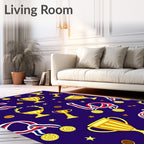 Gold Trophy and Medal Celebration Rug