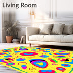 Bright Retro Abstract Oval Shapes Rug
