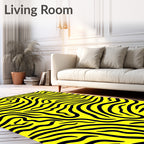 Bold Yellow Zebra Stripe Rug
