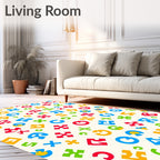 Primary Colors Geometric Puzzle Pieces Rug