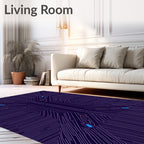 Deep Blue Circuit Board Lines Rug