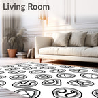 Minimalist Astrological Symbols Medallion Rug