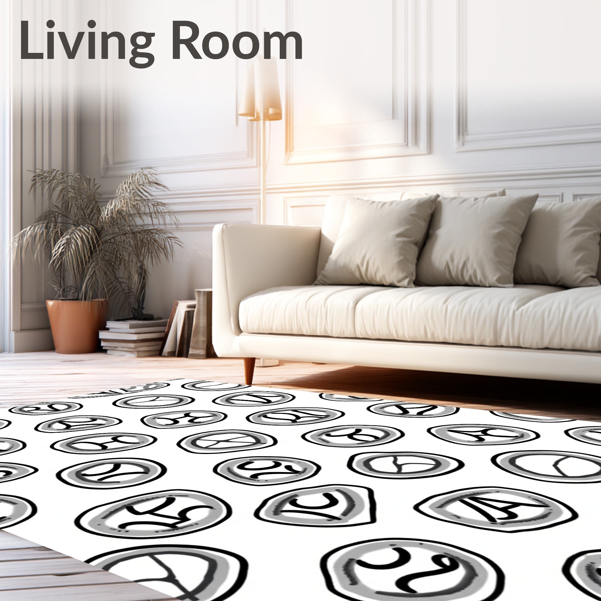 Minimalist Astrological Symbols Medallion Rug