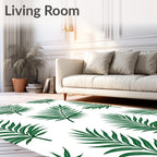 Emerald Green Tropical Palm Frond Rug