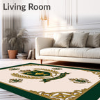 Regal Crest Green Gold Emblem Rug