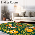 Whimsical Orange Fox Folia Rug
