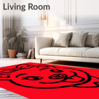 Cute Red Cat Bow Tie Face Rug