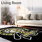 Golden Crest With Celestial Elements Rug