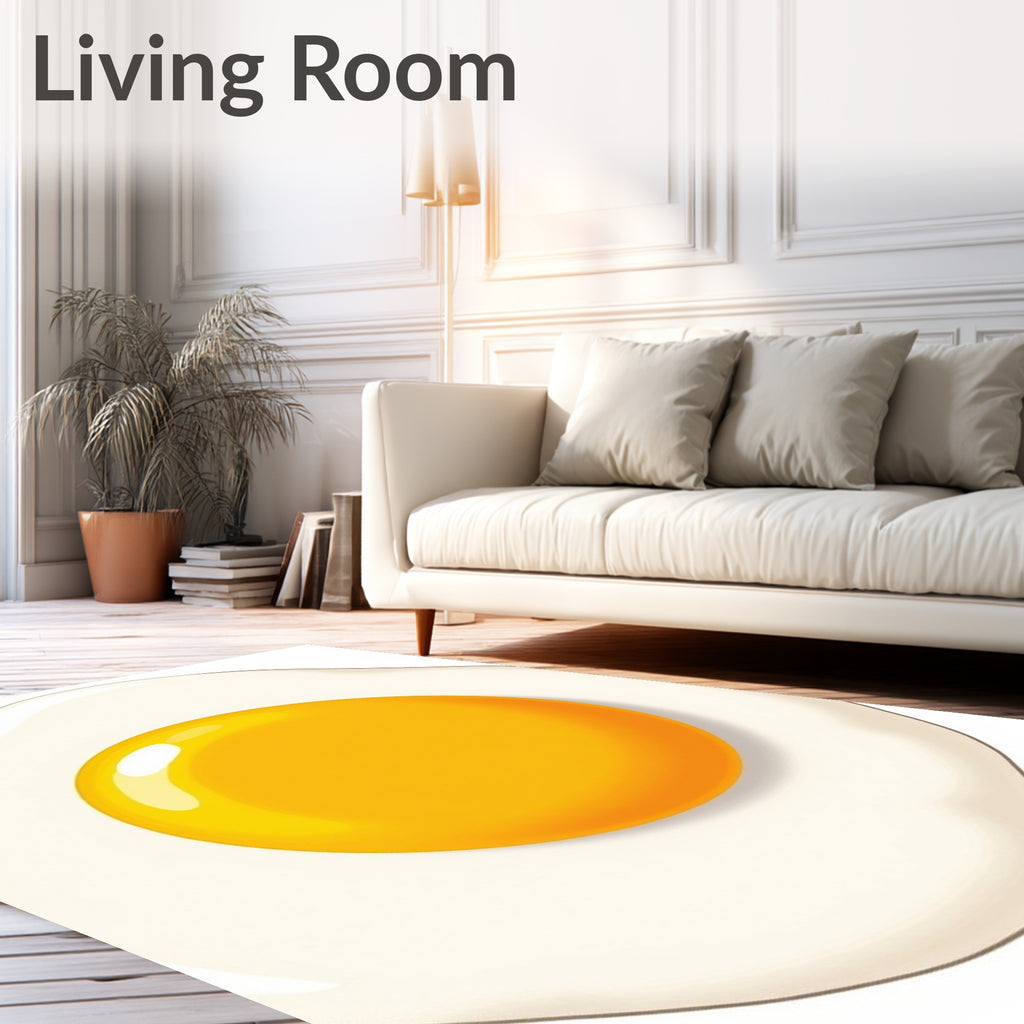 Sunny Side Up Egg Illustration Rug