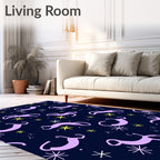 Lavender Creatures With Yellow Stars Rug