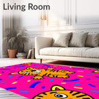 Pink Tiger Confetti Celebration Rug