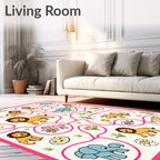Whimsical Safari Animals Maze Rug