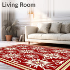 Crimson Intricate Starburst Medallion Rug