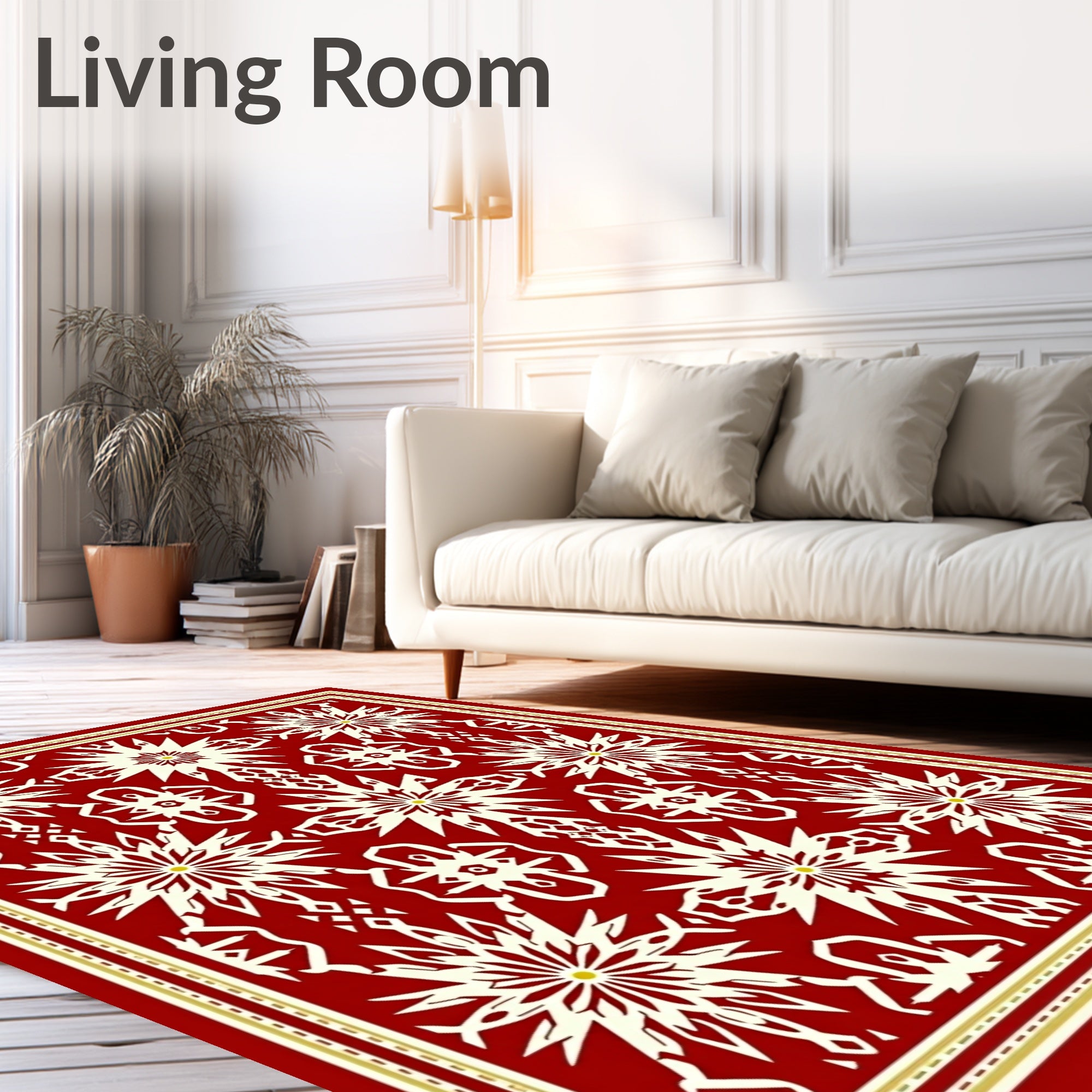 Crimson Intricate Starburst Medallion Rug