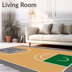 Classic Basketball Court Floor Rug