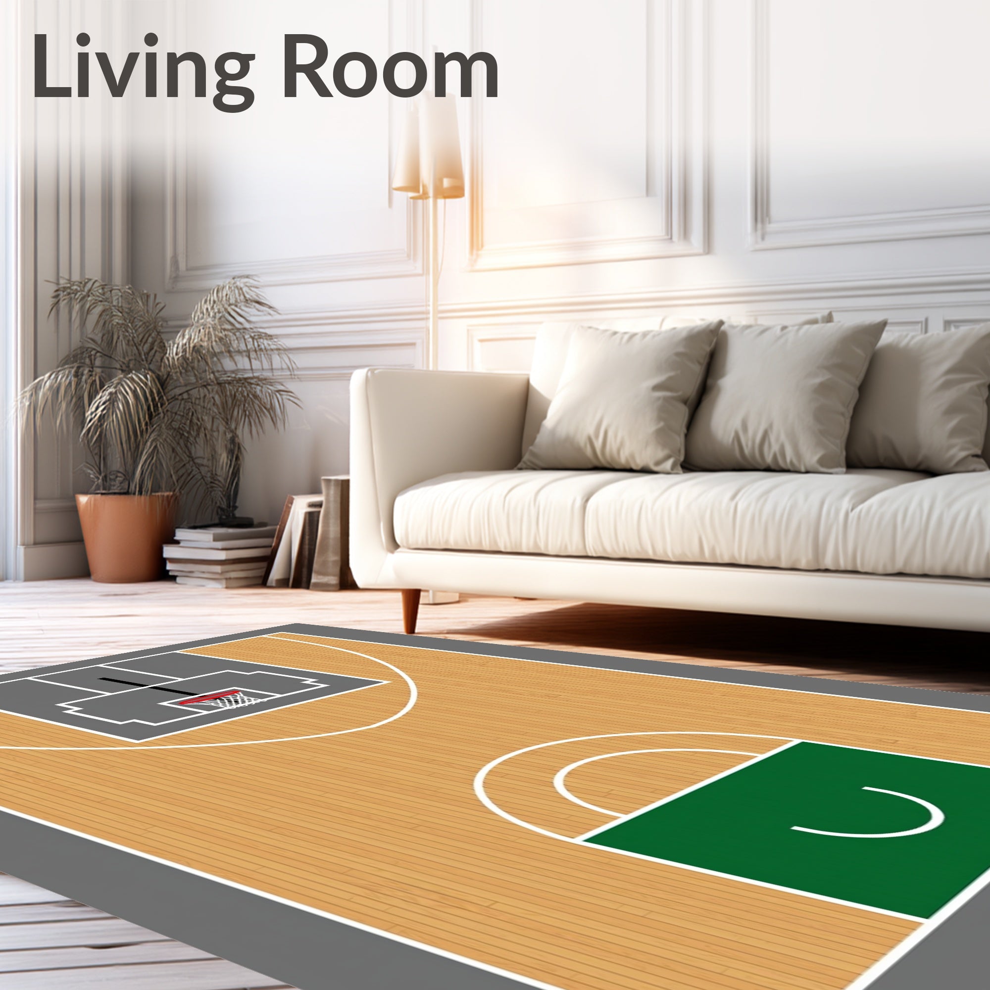 Classic Basketball Court Floor Rug