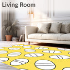 Yellow Yellow Easter Egg Pattern Rug