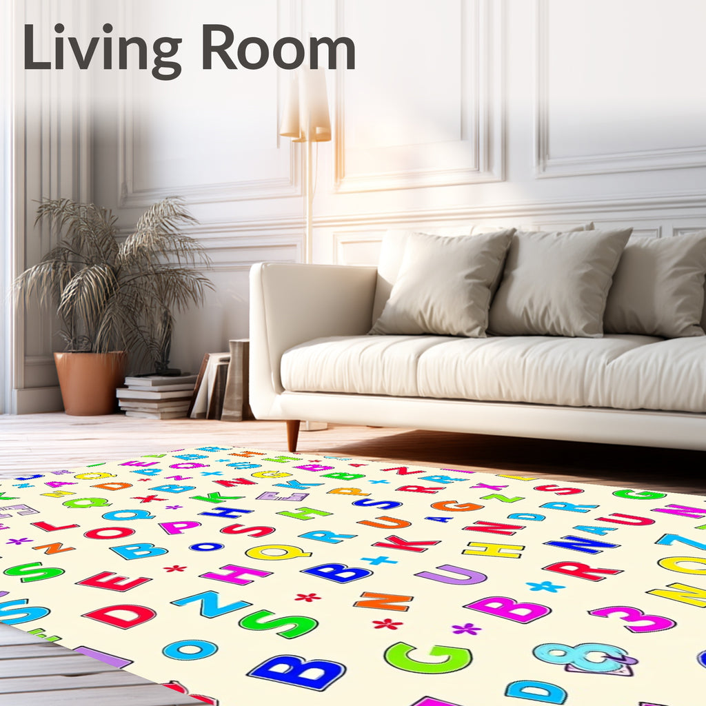 Colorful Alphabet Collage Rug