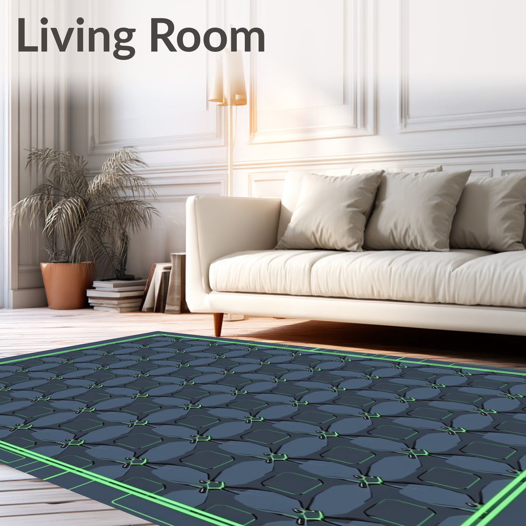 Glow In Dark Geometric Flower Rug