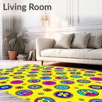 Retro Yellow Pop Circles Garland Rug