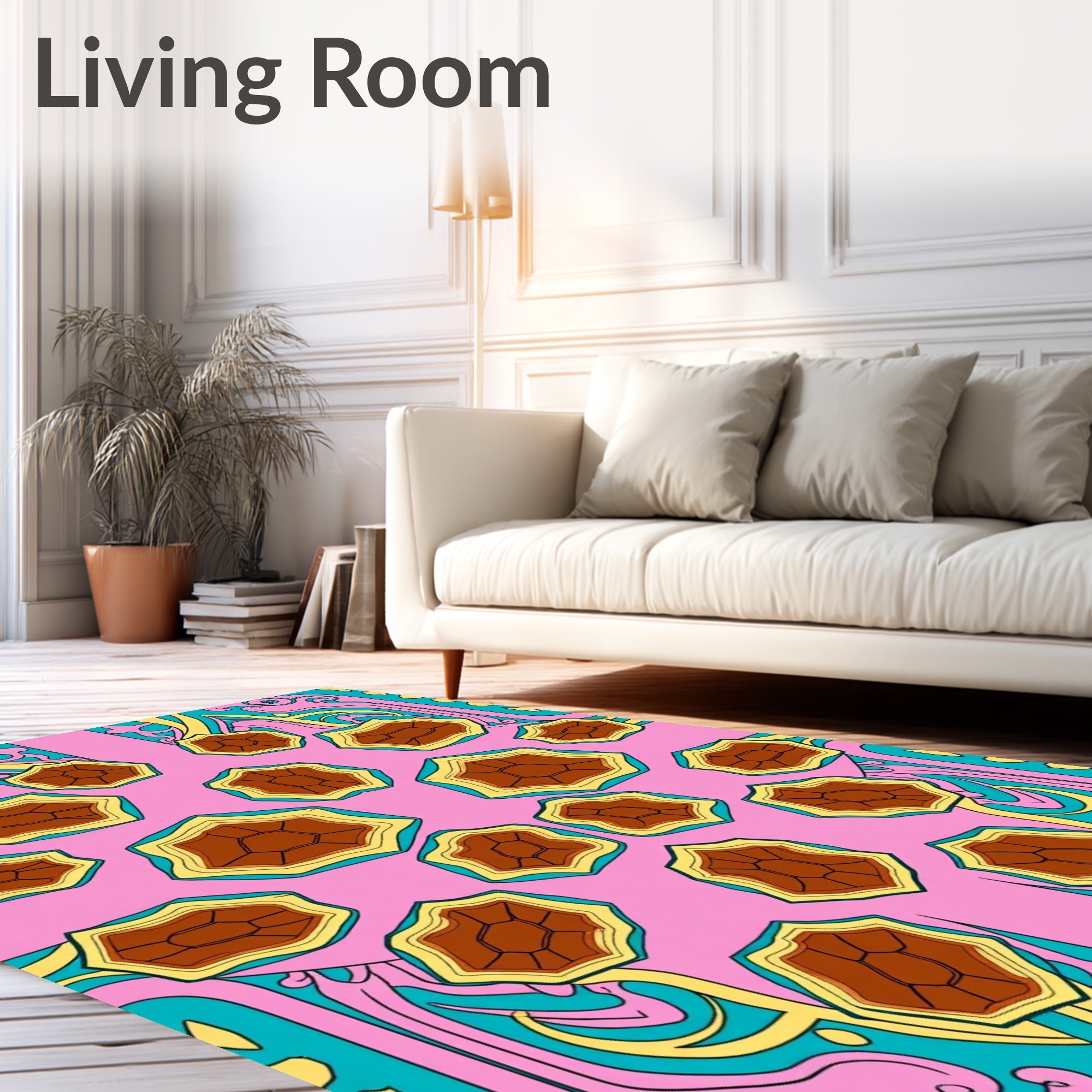 Psychedelic Pink Turtle Shell Swirls Rug