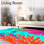Vibrant Coral Fish Aquatic Scene Rug