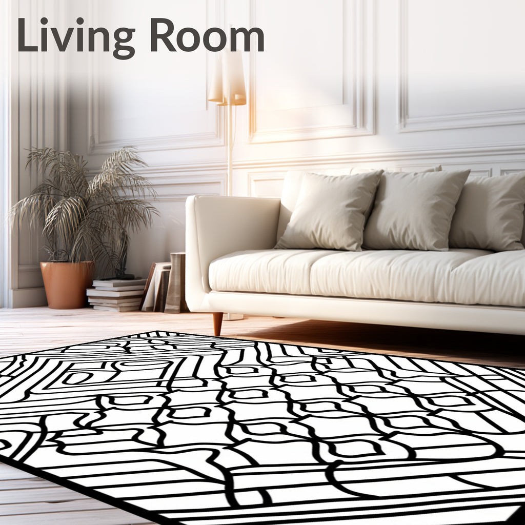 Art Deco Interlocking Diamond Lattice Rug