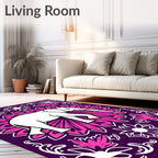 Majestic White Elephant Mandala Art Rug