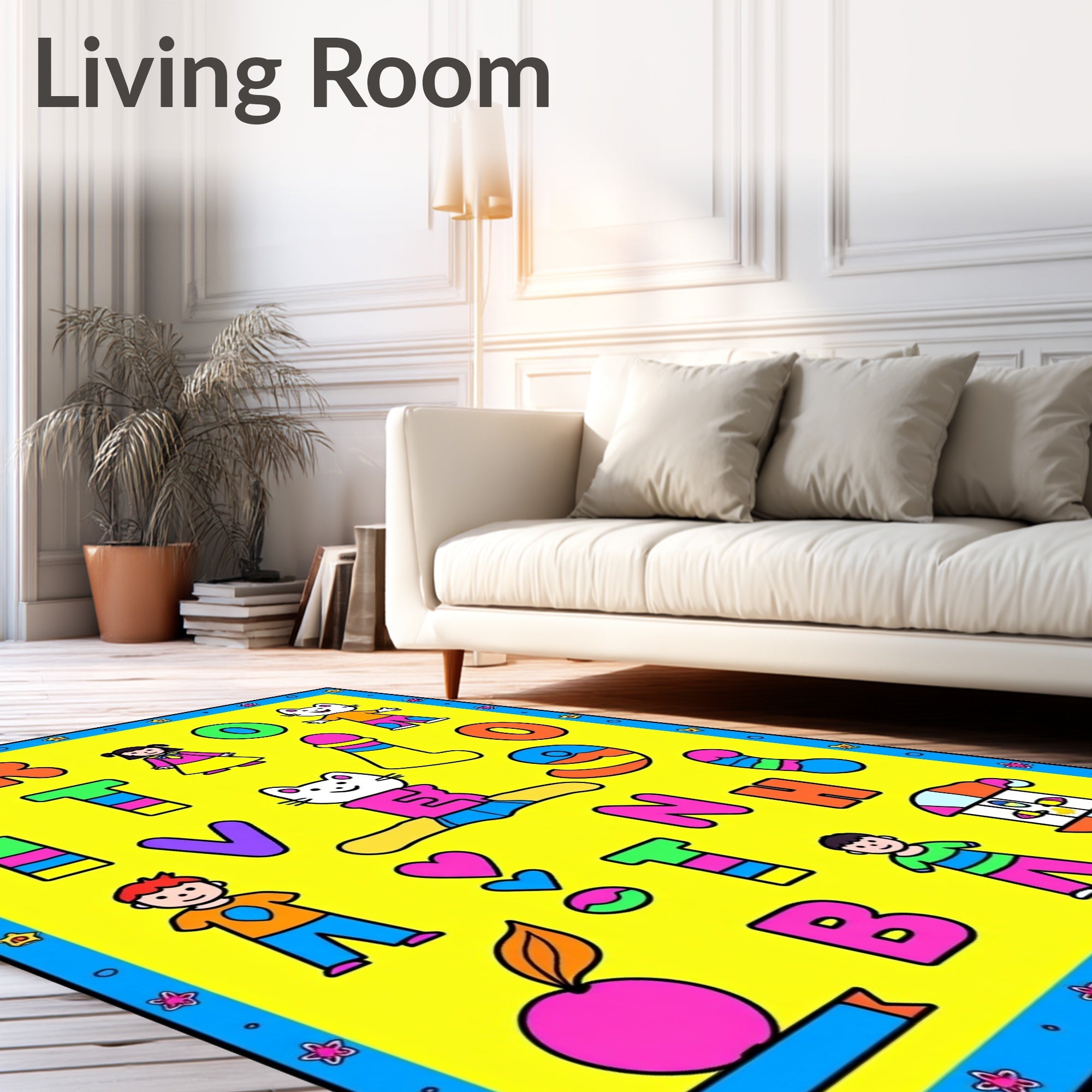 Playful Alphabet Characters Numbers Rug